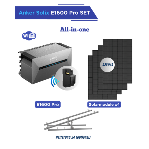 Anker SOLIX E1600- Pro All-in-one 1680W Set mit Halterung