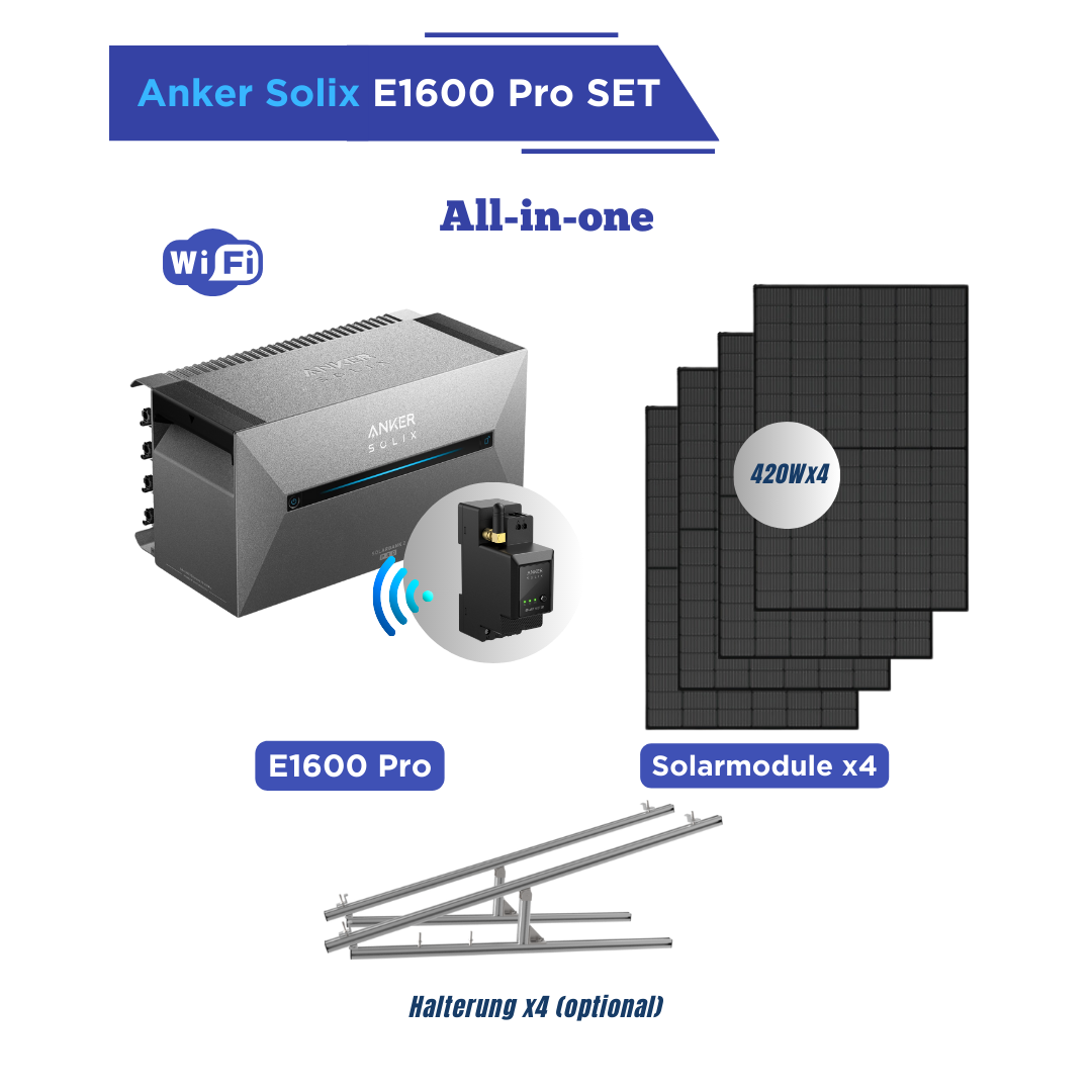 Anker SOLIX E1600- Pro All-in-one 1680W Set mit Halterung