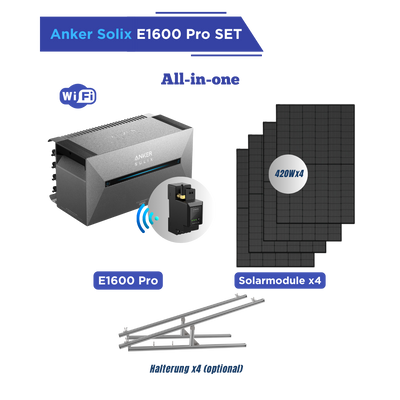 Anker SOLIX E1600- Pro All-in-one 1680W Set mit Halterung